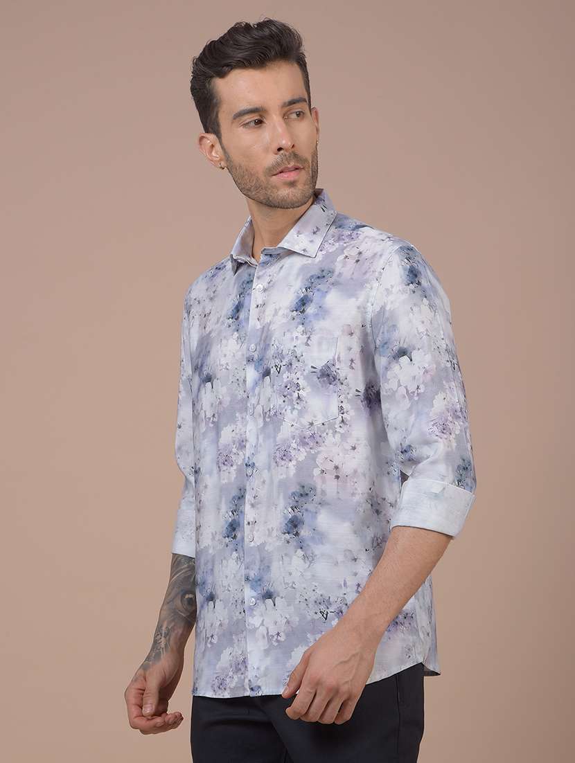 purple polyester blend casual shirt - 21984629 -  Standard Image - 1