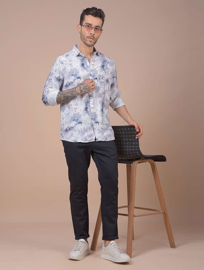 purple polyester blend casual shirt - 21984629 -  Standard Image - 4