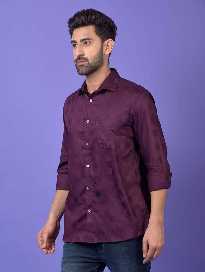 purple cotton casual shirt - 21984653 -  Standard Image - 1