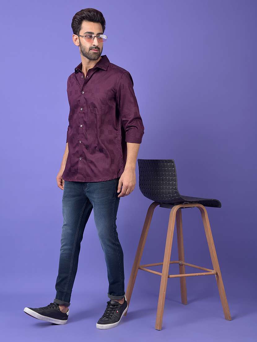 purple cotton casual shirt - 21984653 -  Standard Image - 4