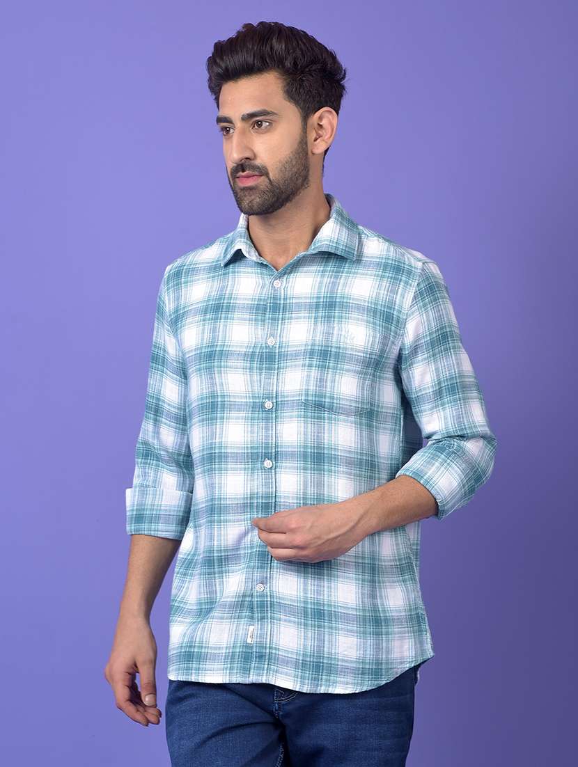 blue cotton casual shirt - 21984660 -  Standard Image - 1