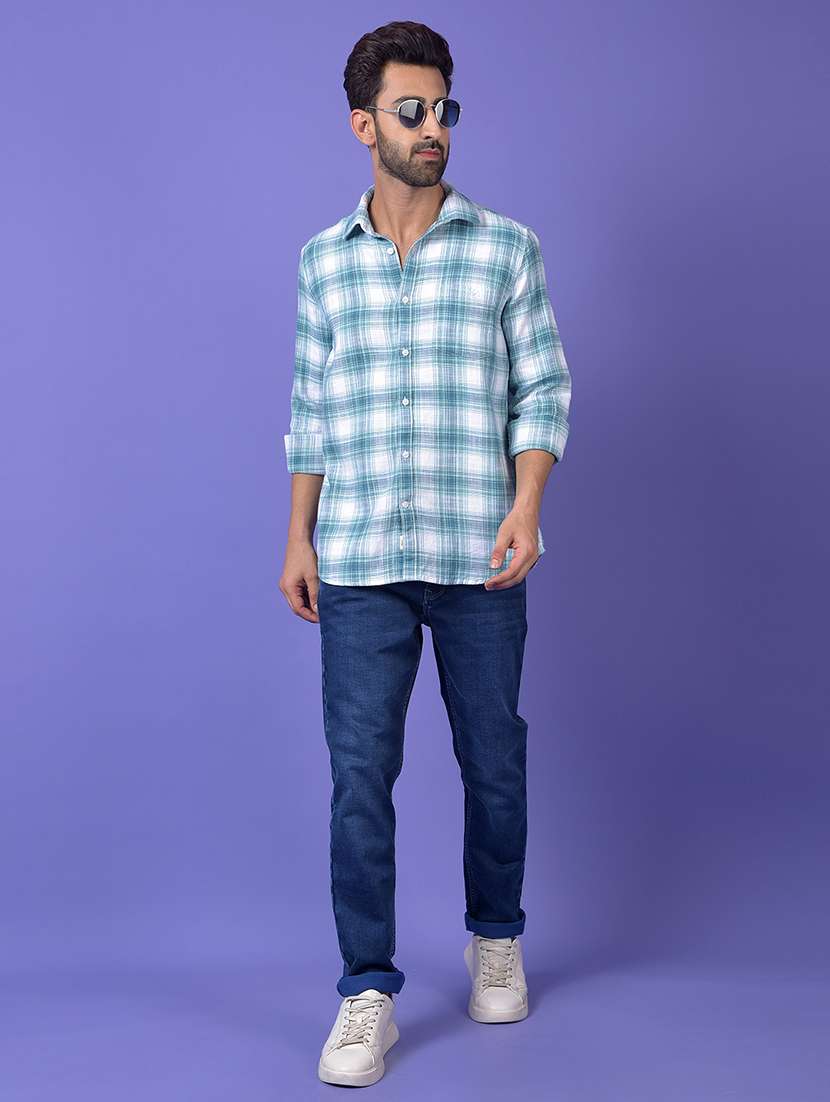 blue cotton casual shirt - 21984660 -  Standard Image - 4