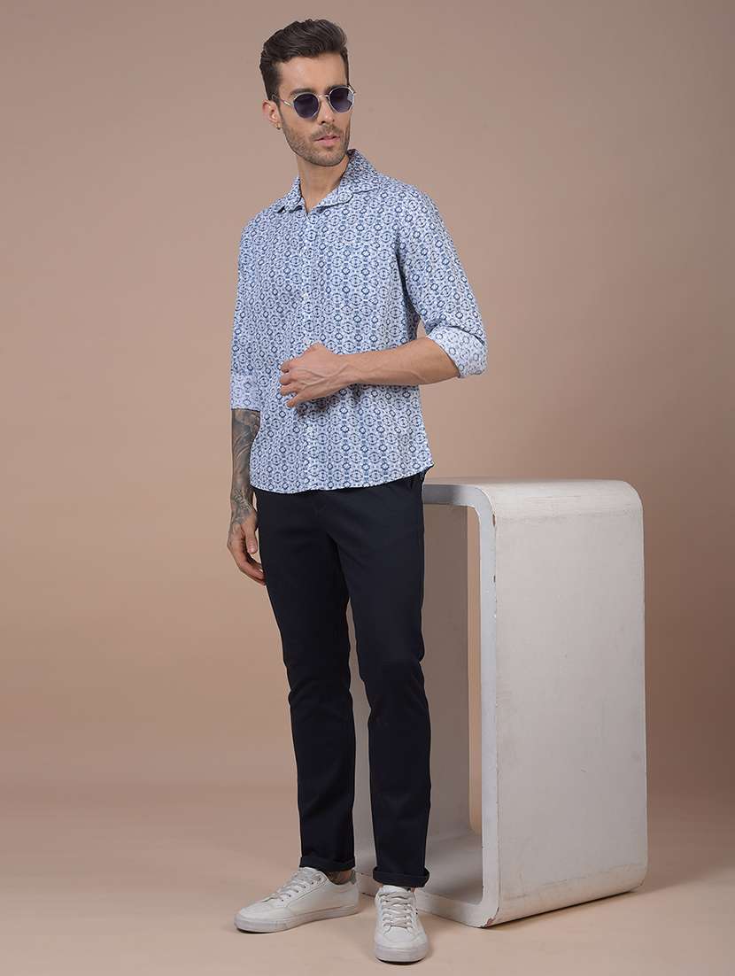 men printed long sleeve slim fit casual shirt - 21984680 -  Standard Image - 4