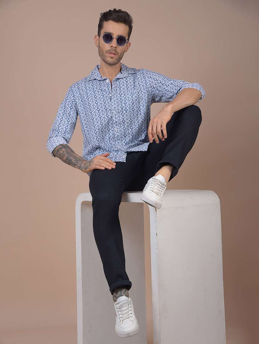 men printed long sleeve slim fit casual shirt - 21984680 -  Standard Image - 6