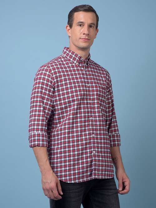 men checkered long sleeve regular fit casual shirt - 21984705 - Standard Image - 0