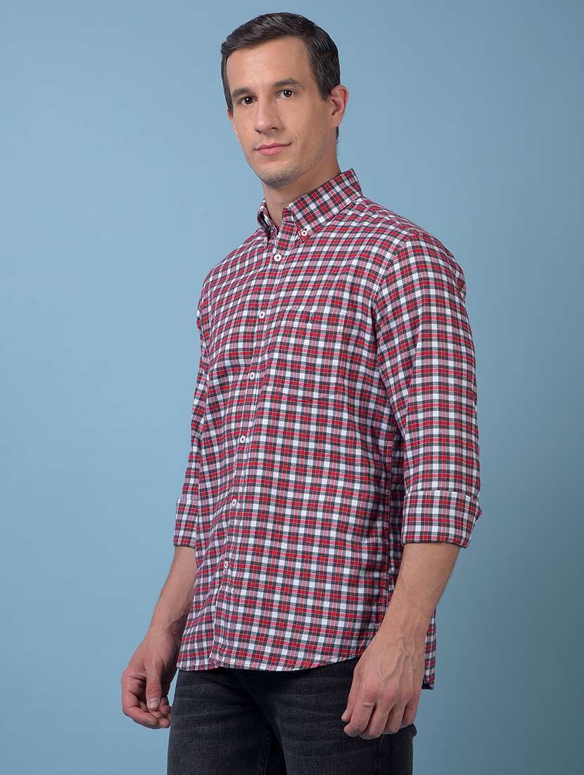 men checkered long sleeve regular fit casual shirt - 21984705 - Standard Image - 1