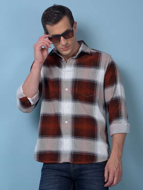 men checkered long sleeve regular fit casual shirt - 21984720 - Standard Image - 0