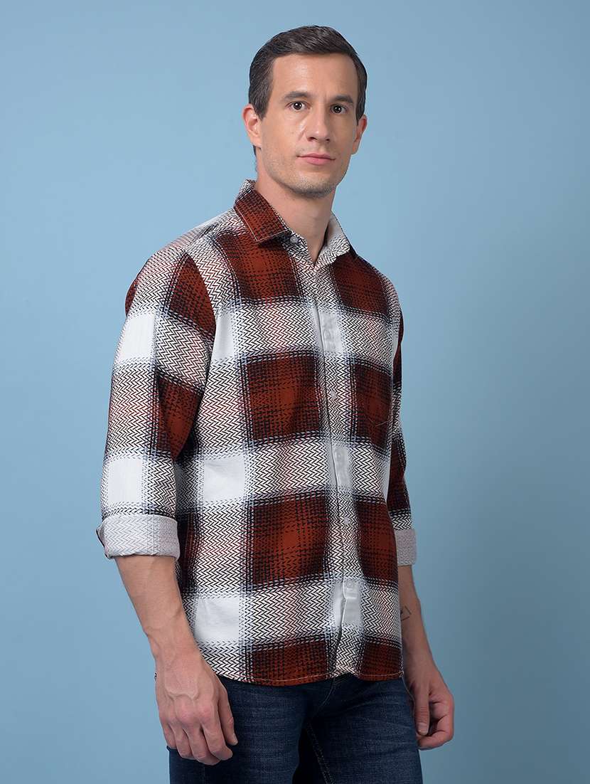 men checkered long sleeve regular fit casual shirt - 21984720 - Standard Image - 1