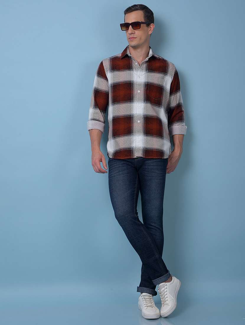 men checkered long sleeve regular fit casual shirt - 21984720 - Standard Image - 4