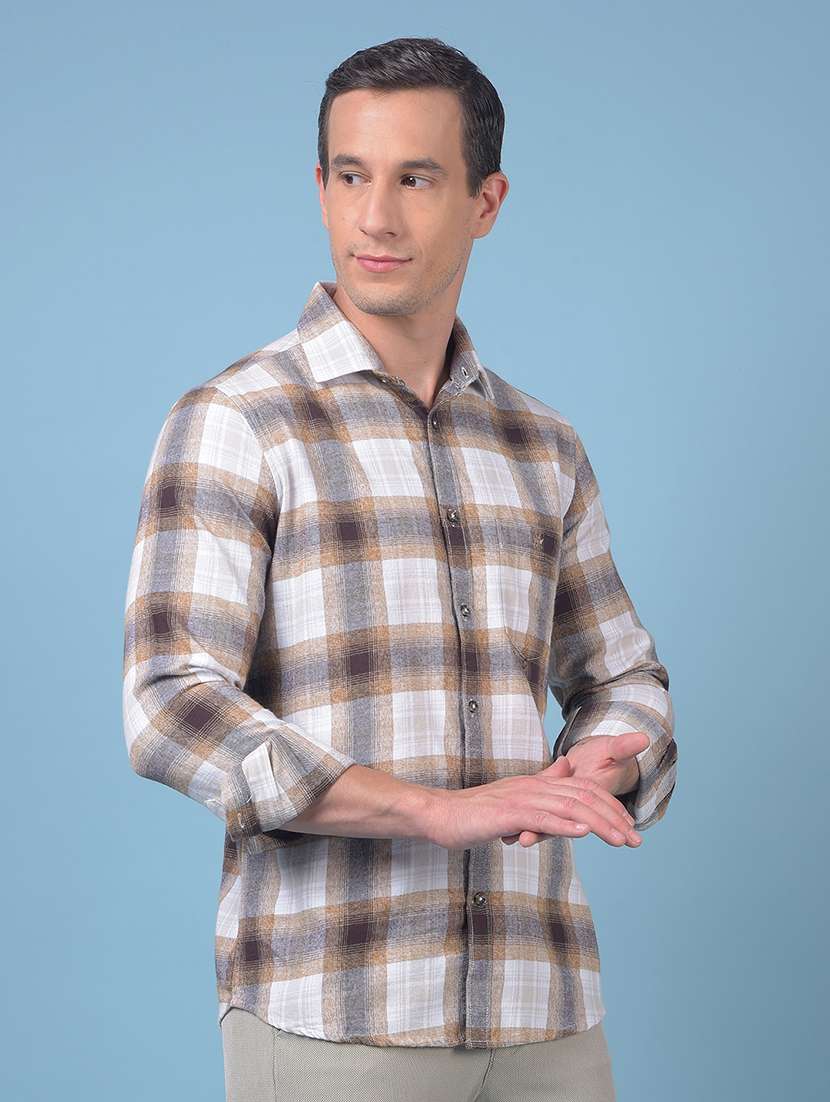 men checkered long sleeve regular fit casual shirt - 21984743 -  Standard Image - 1