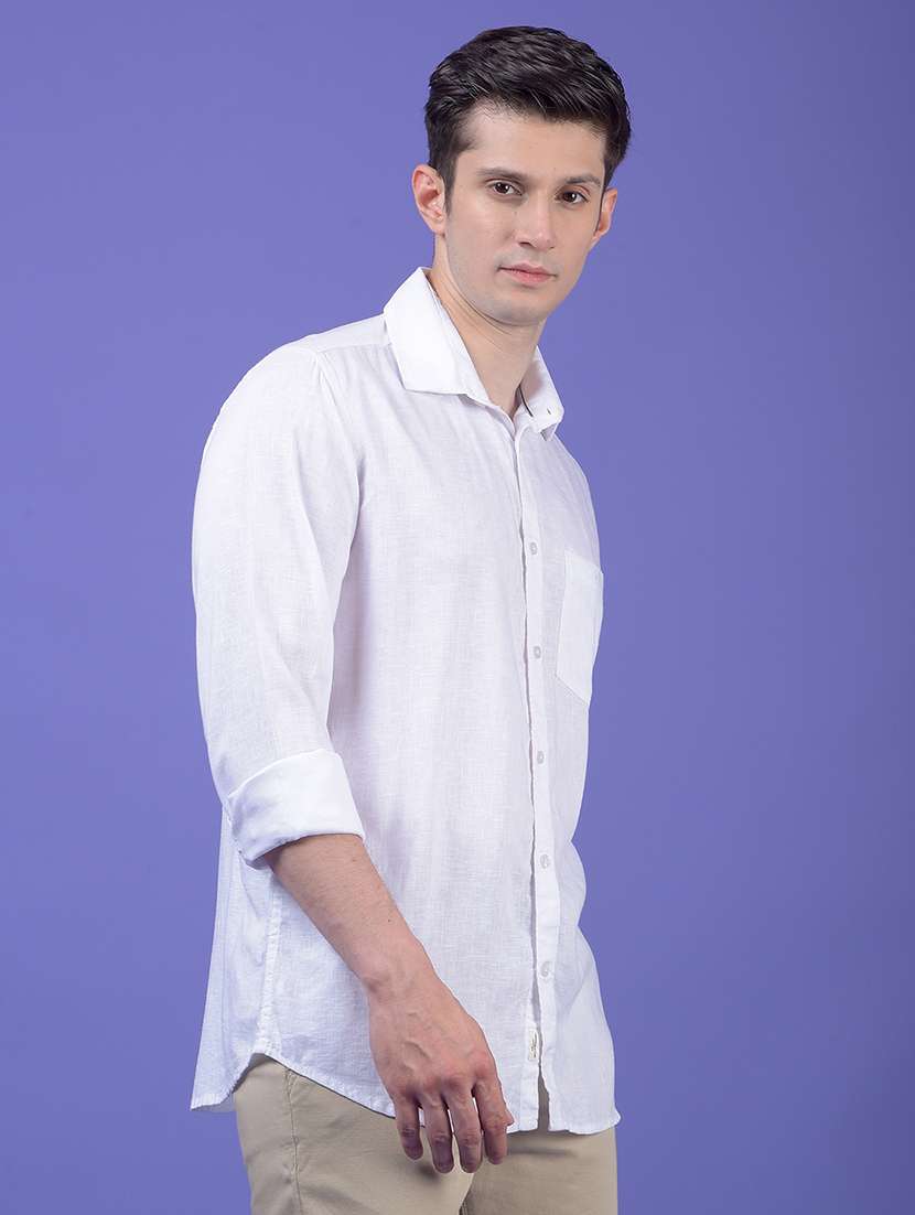 men solid long sleeve slim fit casual shirt - 21984762 - Standard Image - 1
