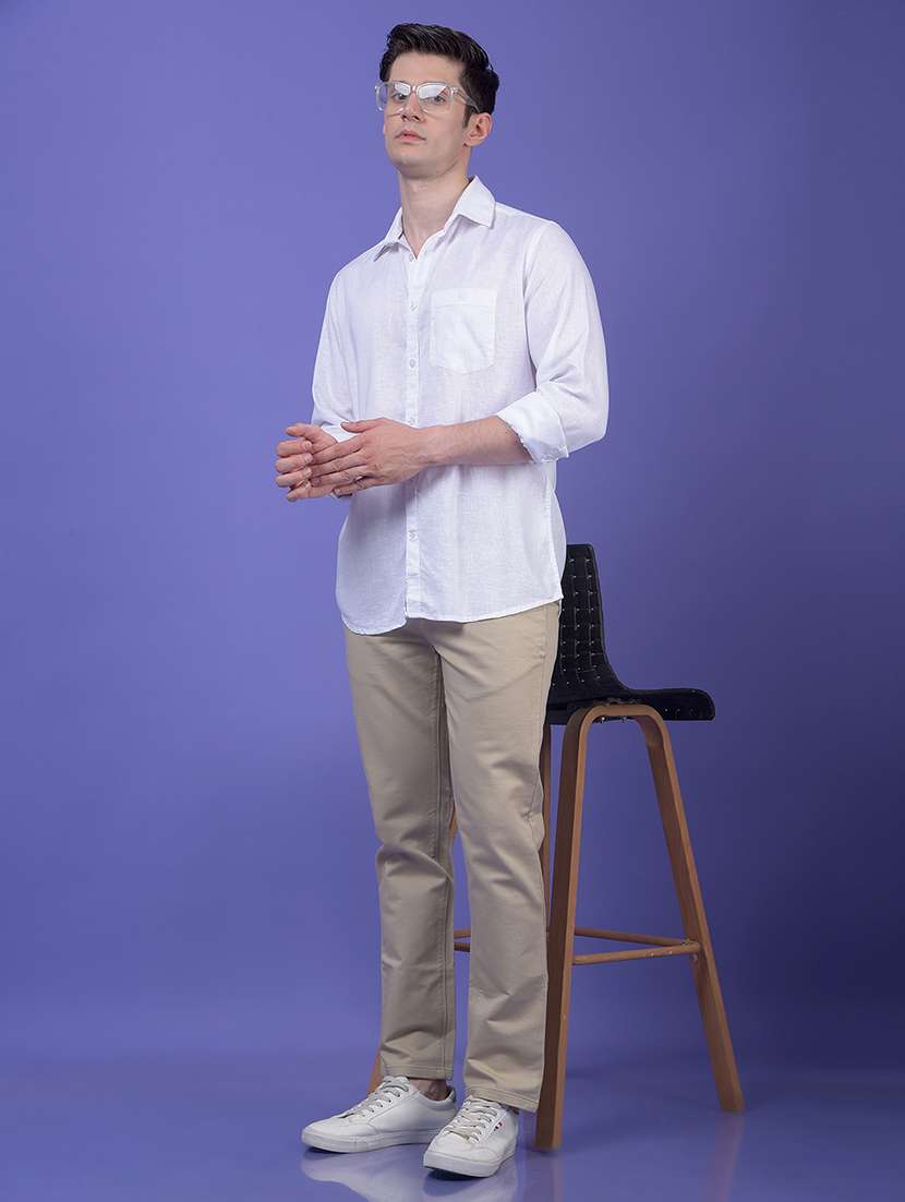 men solid long sleeve slim fit casual shirt - 21984762 - Standard Image - 4
