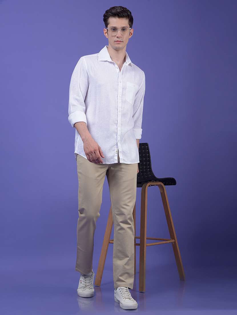 men solid long sleeve slim fit casual shirt - 21984762 - Standard Image - 6