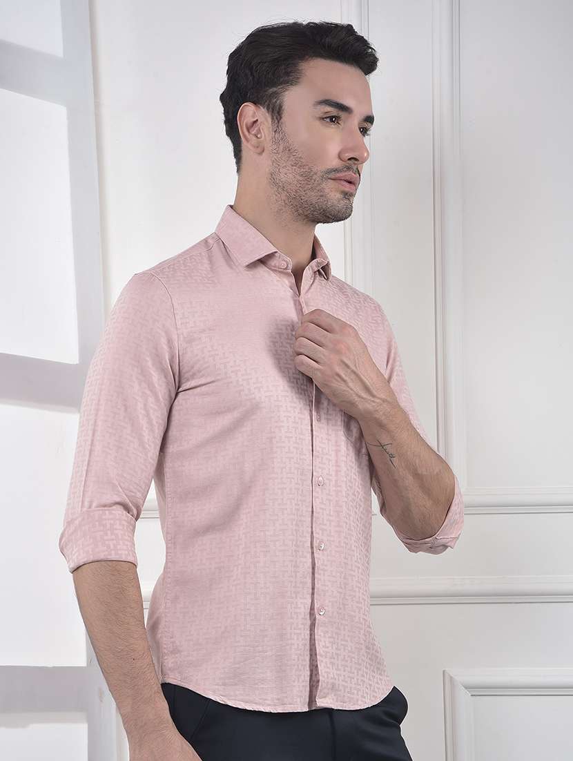 men self design long sleeve slim fit casual shirt - 21984763 -  Standard Image - 1