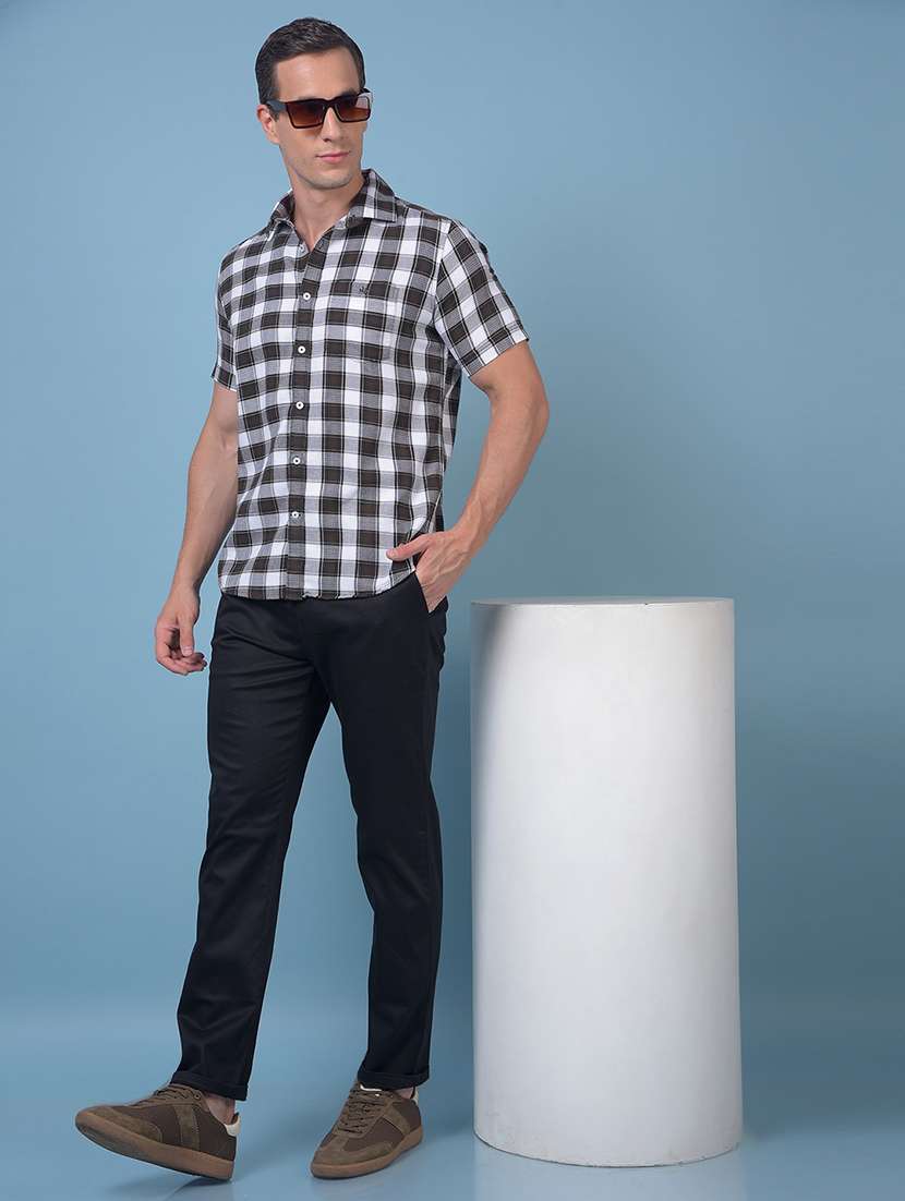 men checkered short sleeve slim fit casual shirt - 21984775 -  Standard Image - 4