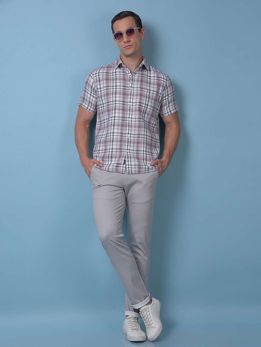 men checkered short sleeve slim fit casual shirt - 21984778 -  Standard Image - 6