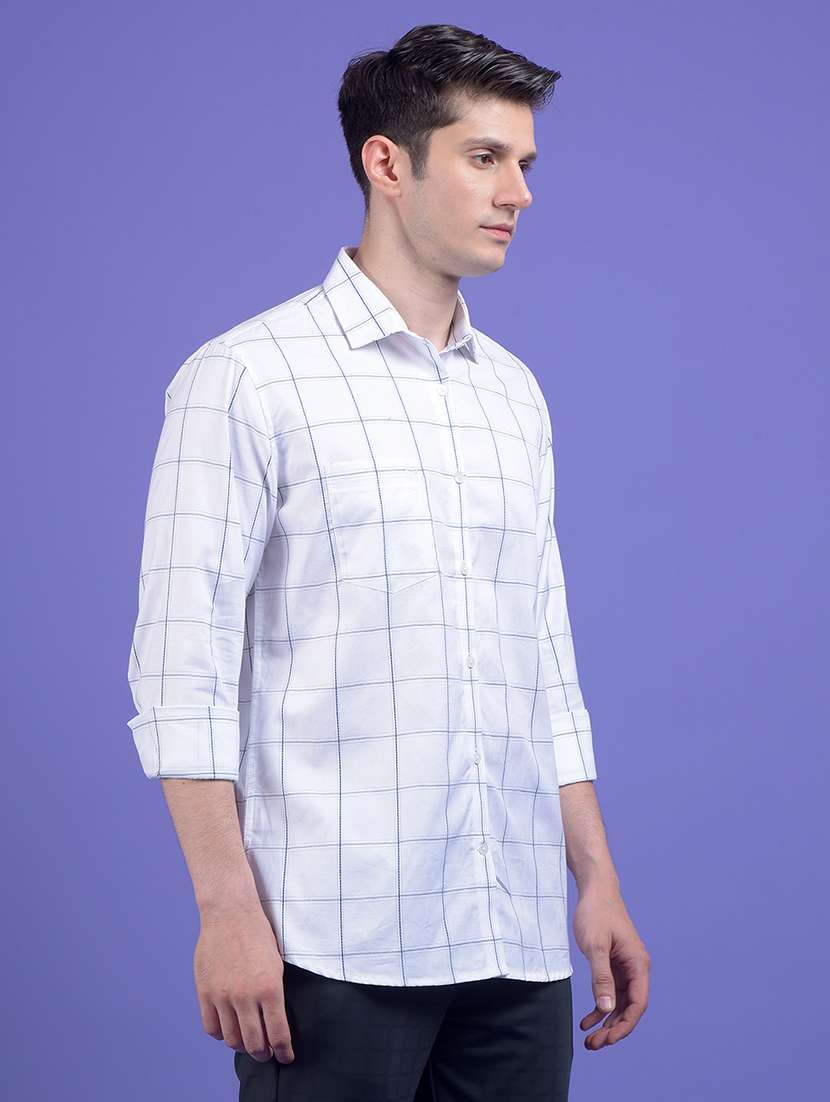 men checkered long sleeve slim fit casual shirt - 21984809 -  Standard Image - 1
