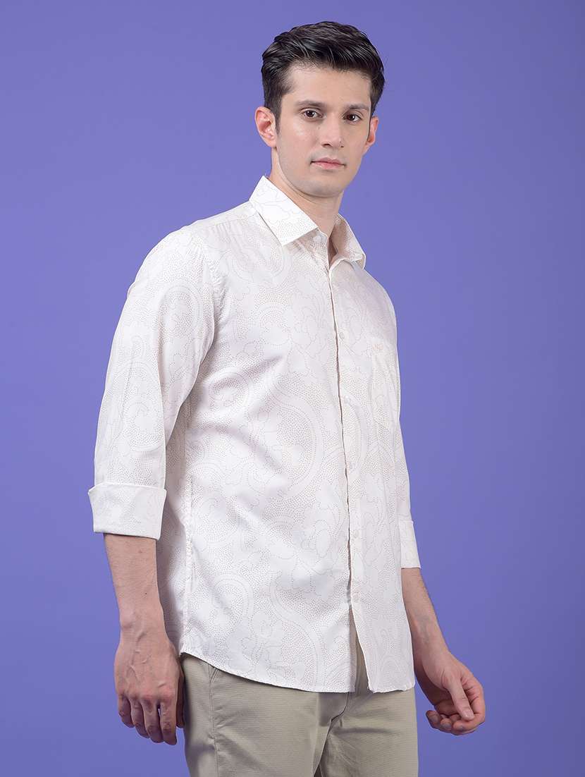 men printed long sleeve slim fit casual shirt - 21984814 -  Standard Image - 1