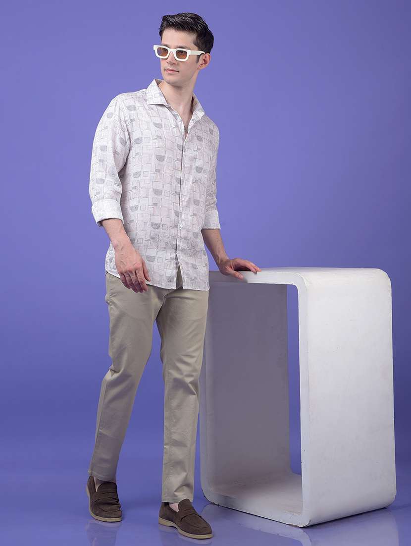 men printed long sleeve slim fit casual shirt - 21984817 - Standard Image - 4