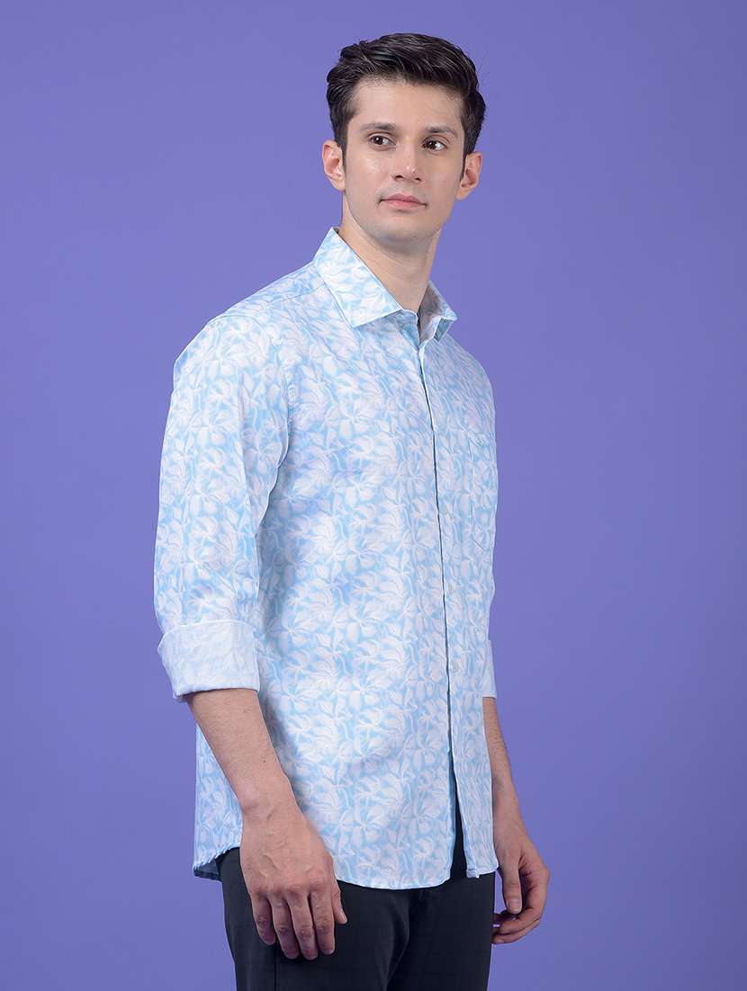 men printed long sleeve slim fit casual shirt - 21984818 -  Standard Image - 1