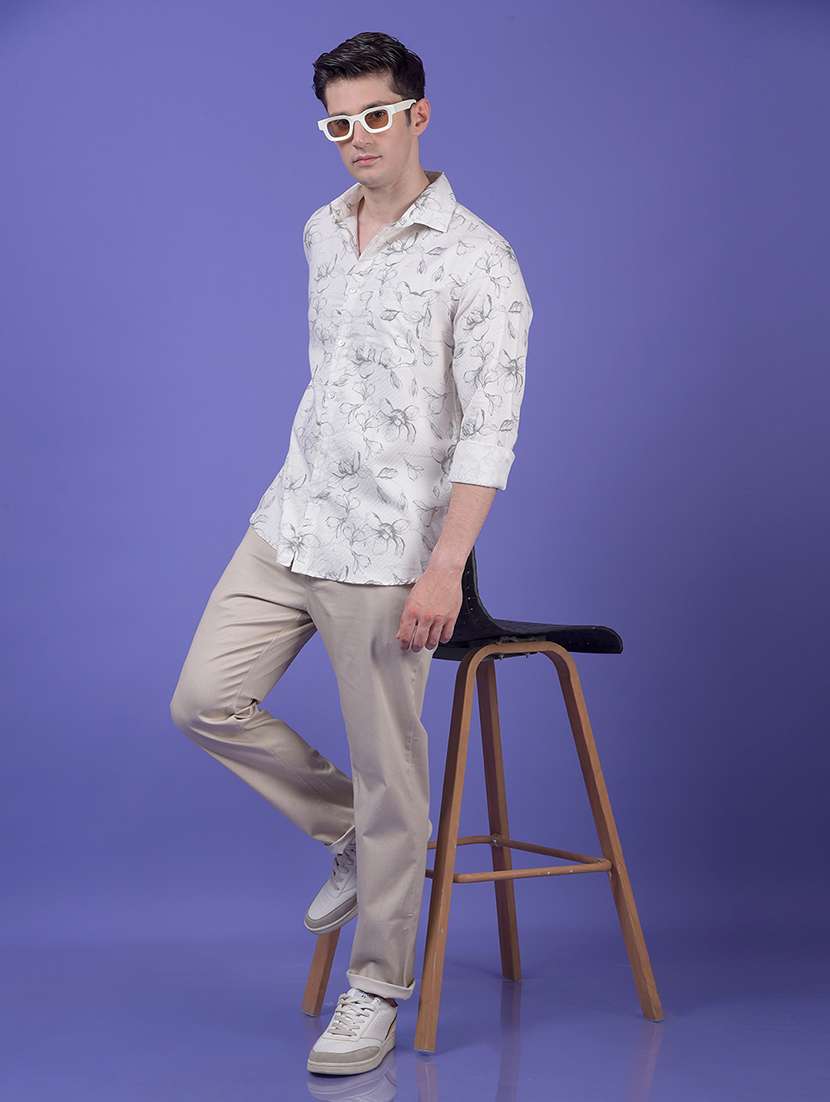 men floral printed long sleeve slim fit casual shirt - 21984819 -  Standard Image - 4