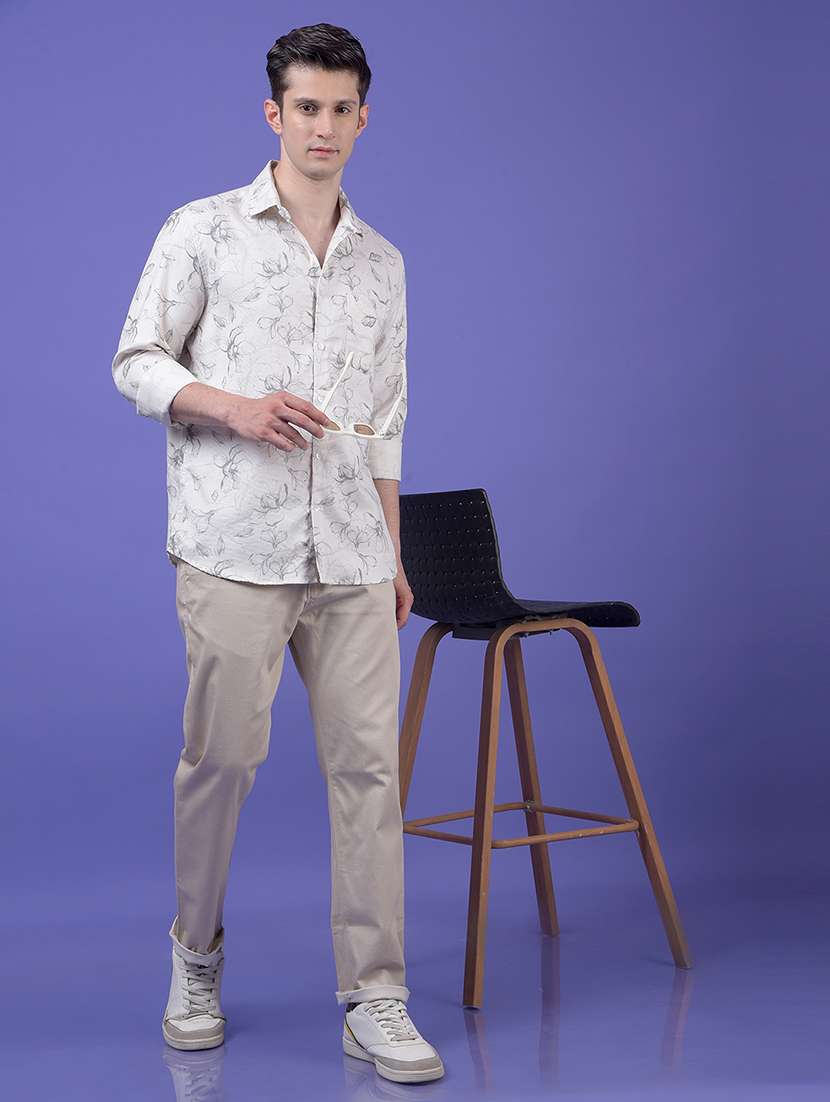 men floral printed long sleeve slim fit casual shirt - 21984819 -  Standard Image - 6