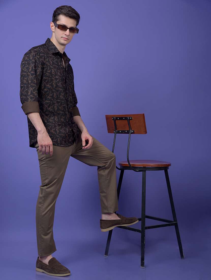 men printed long sleeve slim fit casual shirt - 21984821 - Standard Image - 4