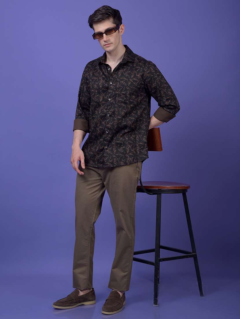 men printed long sleeve slim fit casual shirt - 21984821 - Standard Image - 6