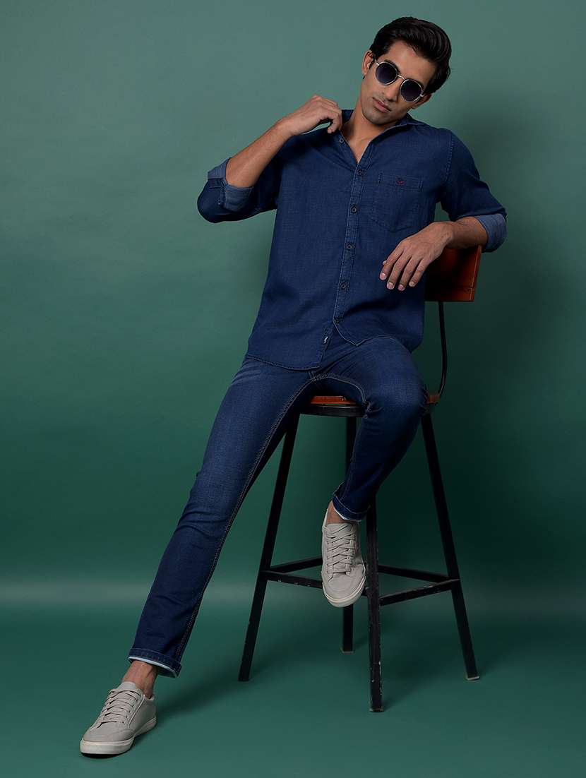 blue cotton casual shirt - 21984833 - Standard Image - 4