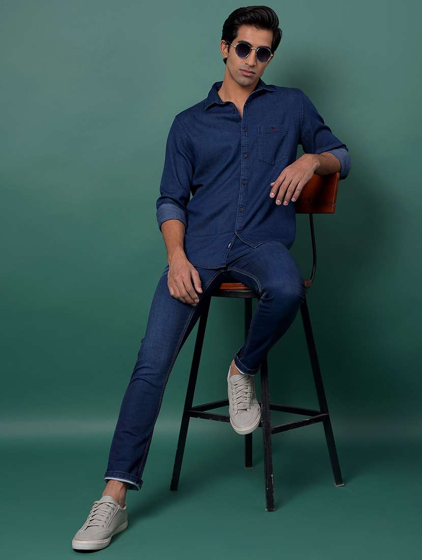 blue cotton casual shirt - 21984833 - Standard Image - 6