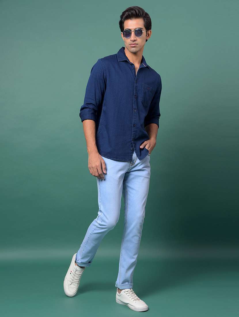 blue cotton casual shirt - 21984834 -  Standard Image - 4