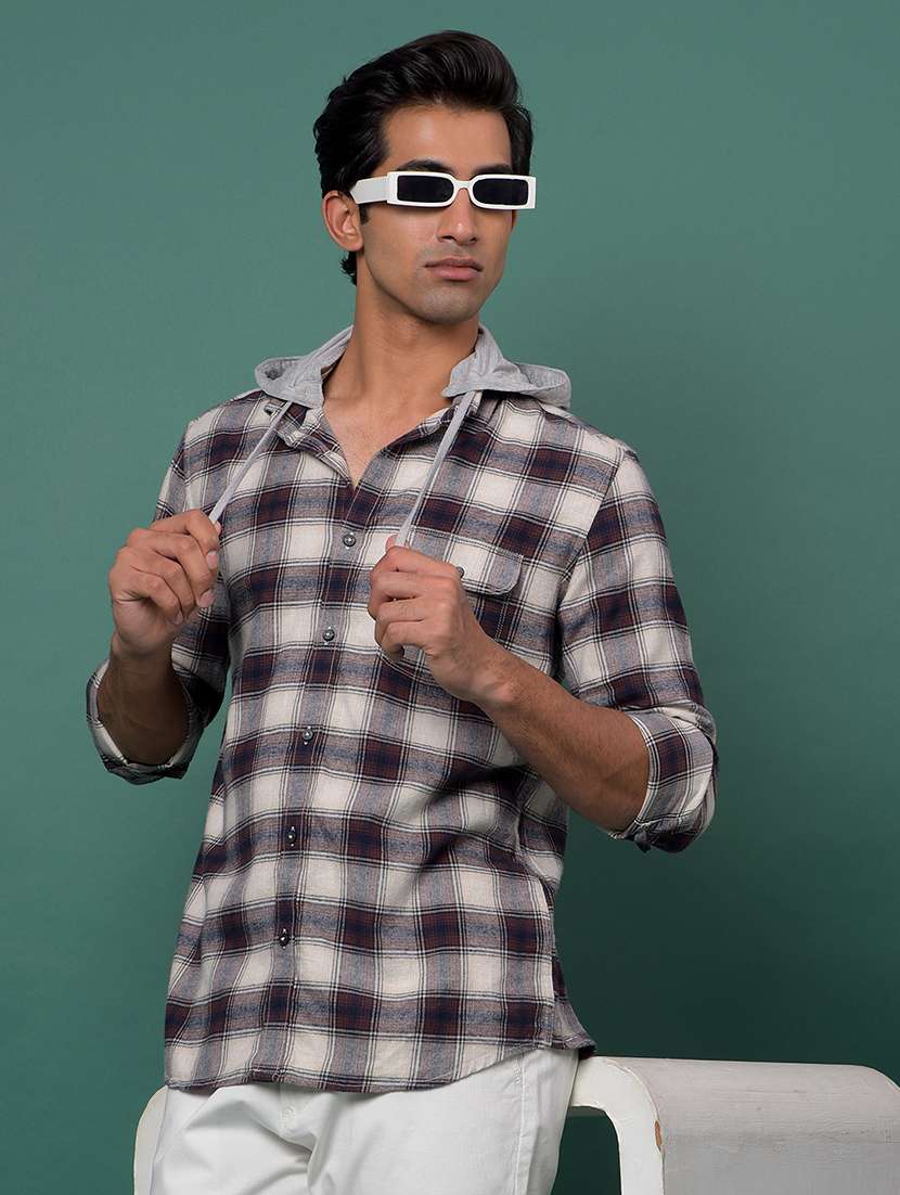 brown cotton casual shirt