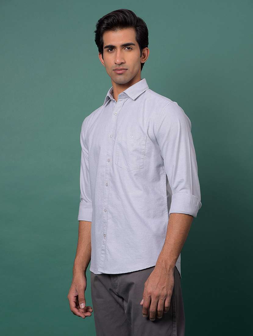 grey cotton casual shirt - 21984837 -  Standard Image - 1