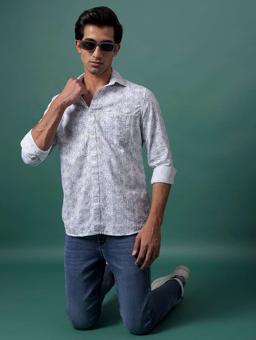 grey cotton blend casual shirt - 21984861 -  Standard Image - 4