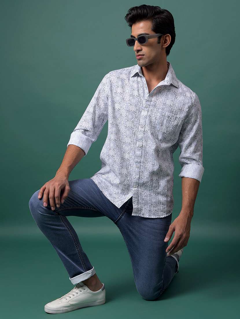 grey cotton blend casual shirt - 21984861 -  Standard Image - 6