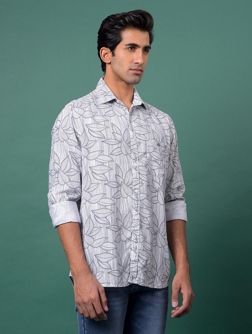 grey cotton blend casual shirt - 21984866 - Standard Image - 1