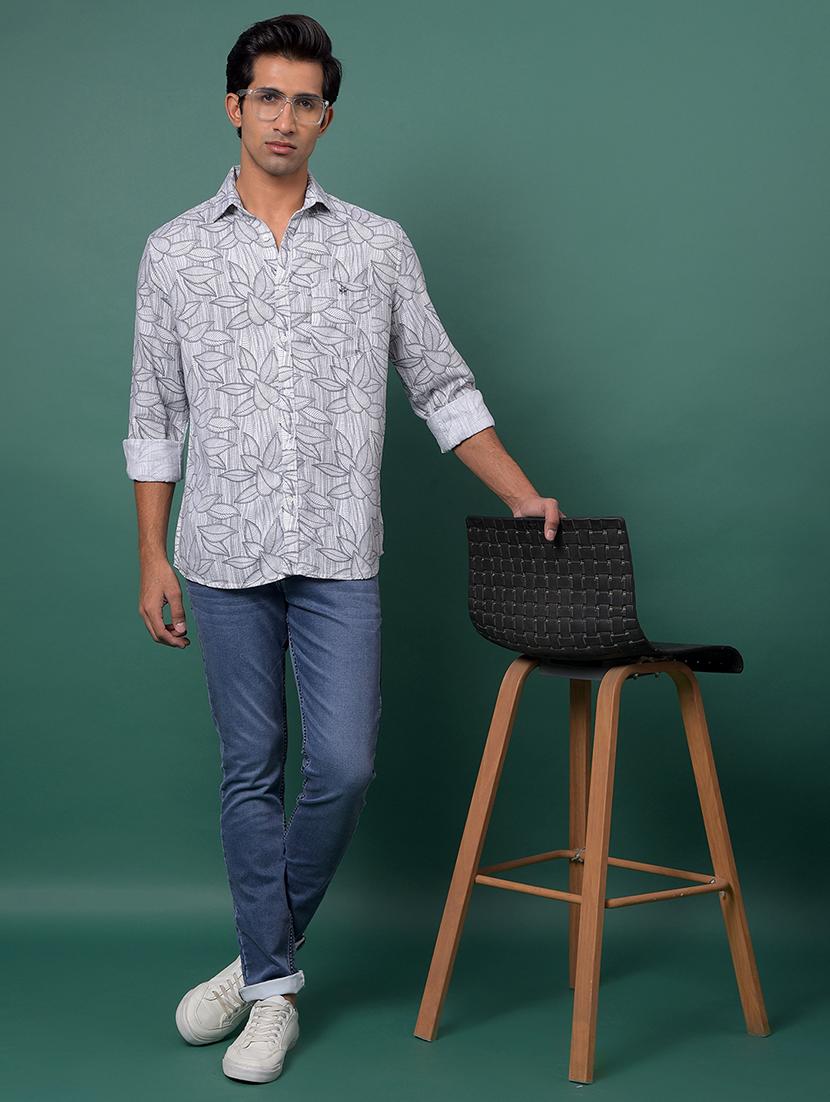 grey cotton blend casual shirt - 21984866 - Standard Image - 4