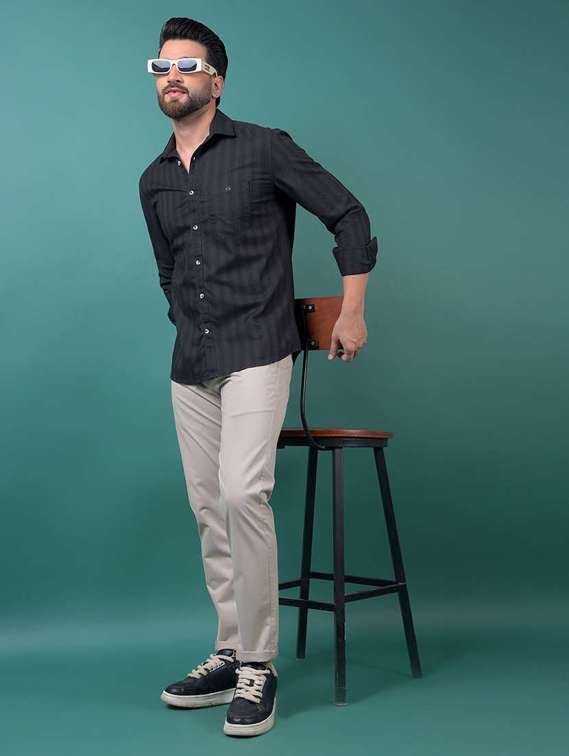 green cotton casual shirt - 21984879 -  Standard Image - 4