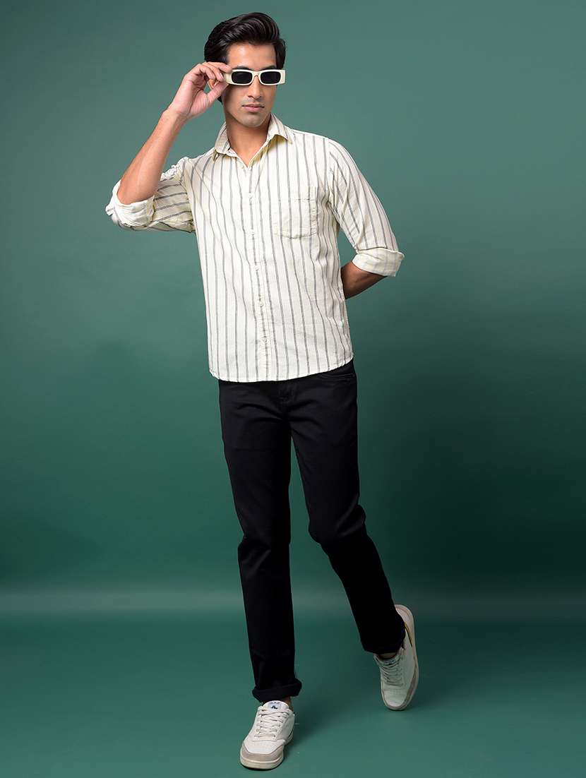 off white cotton casual shirt - 21984882 -  Standard Image - 4