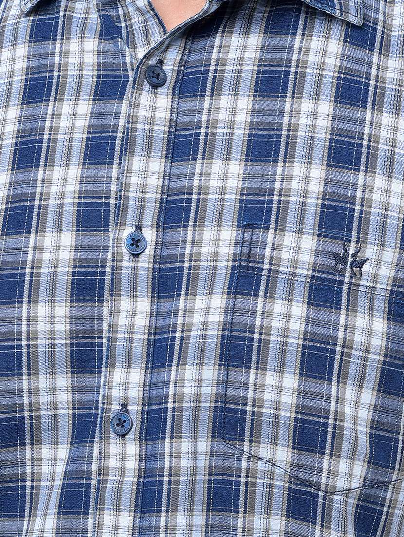 men checkered short sleeve slim fit casual shirt - 21984897 -  Standard Image - 6
