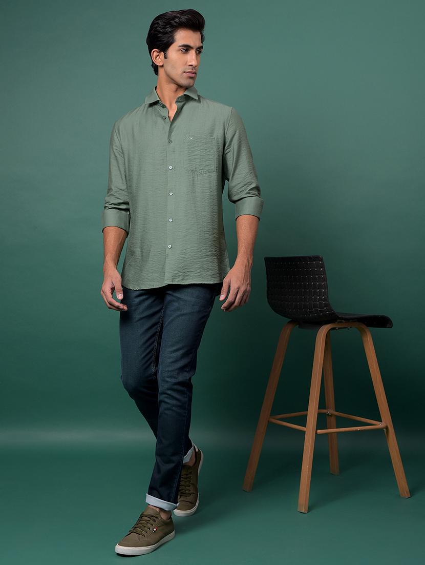 men solid long sleeve slim fit casual shirt - 21984928 - Standard Image - 6