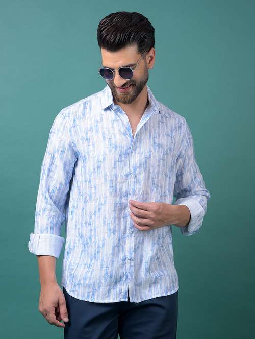 men printed long sleeve slim fit casual shirt - 21984938 - Standard Image - 0