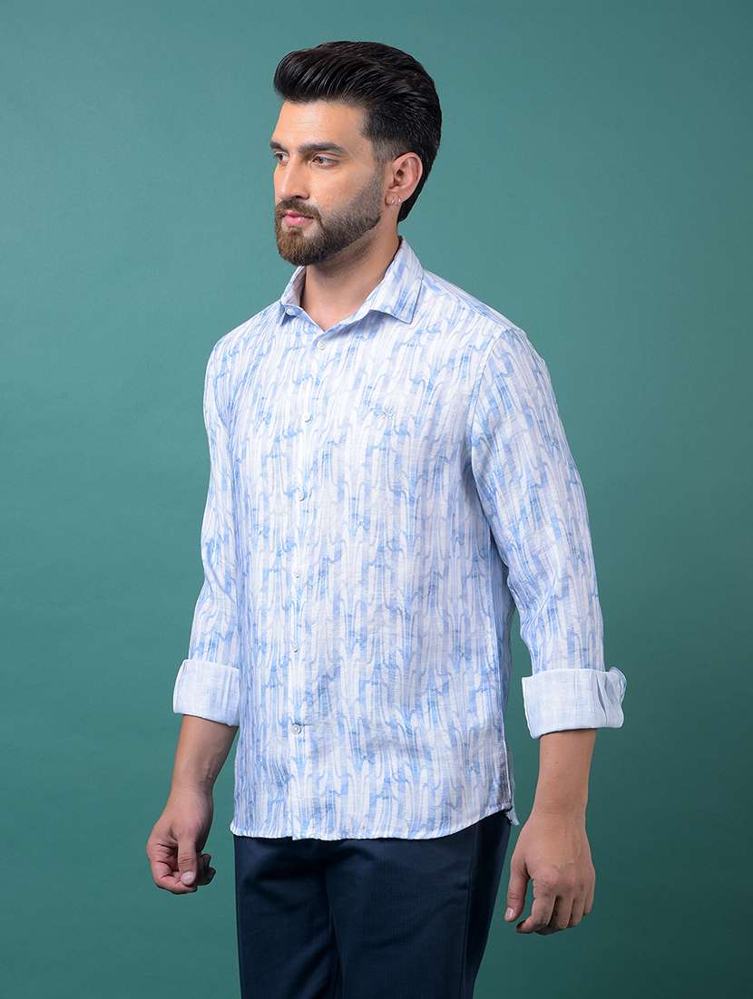 men printed long sleeve slim fit casual shirt - 21984938 - Standard Image - 1