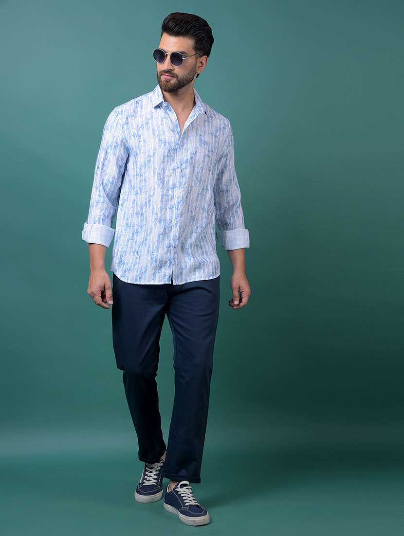 men printed long sleeve slim fit casual shirt - 21984938 - Standard Image - 4