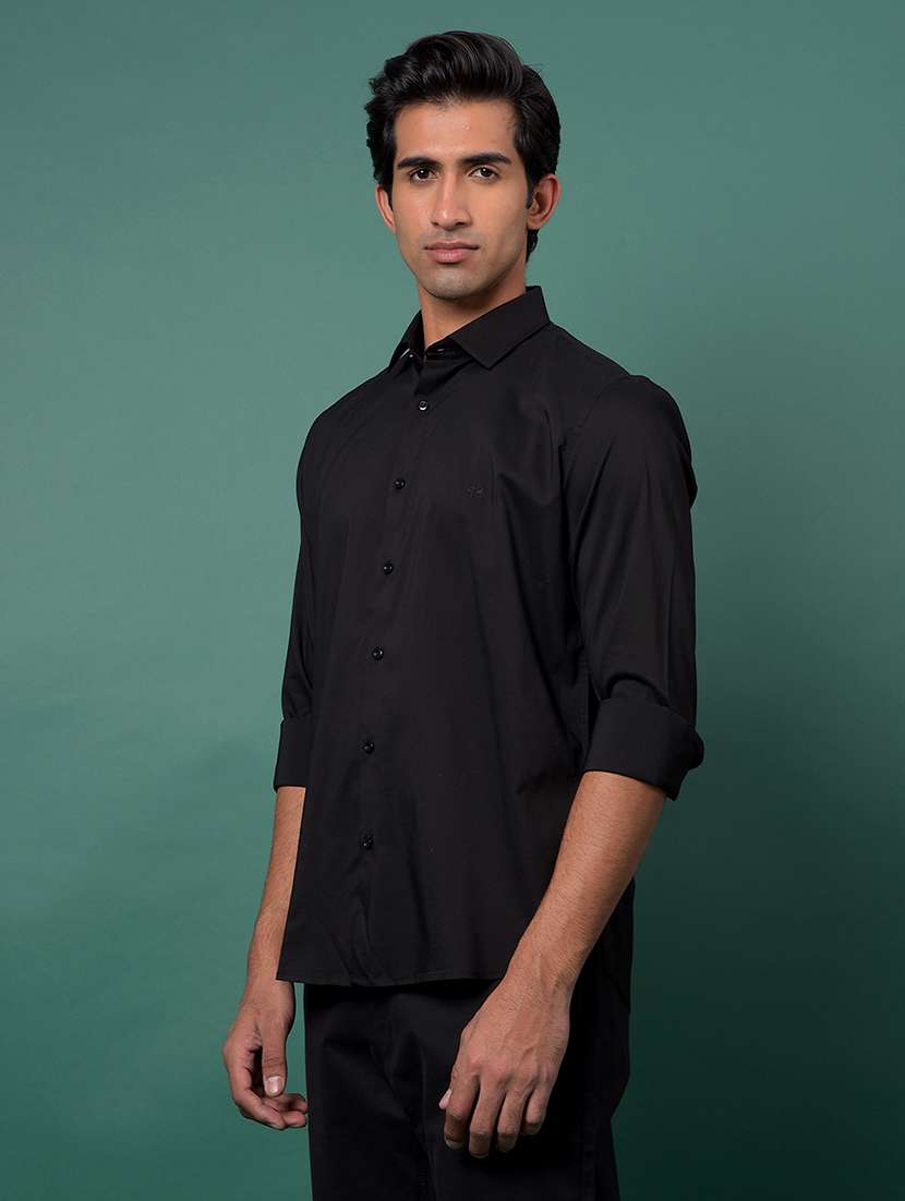 men solid long sleeve collared shirt - 21984957 -  Standard Image - 1