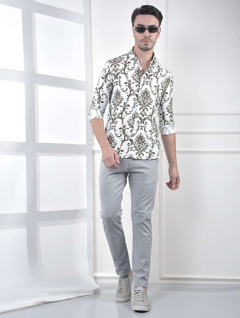 men printed long sleeve slim fit casual shirt - 21984961 -  Standard Image - 4