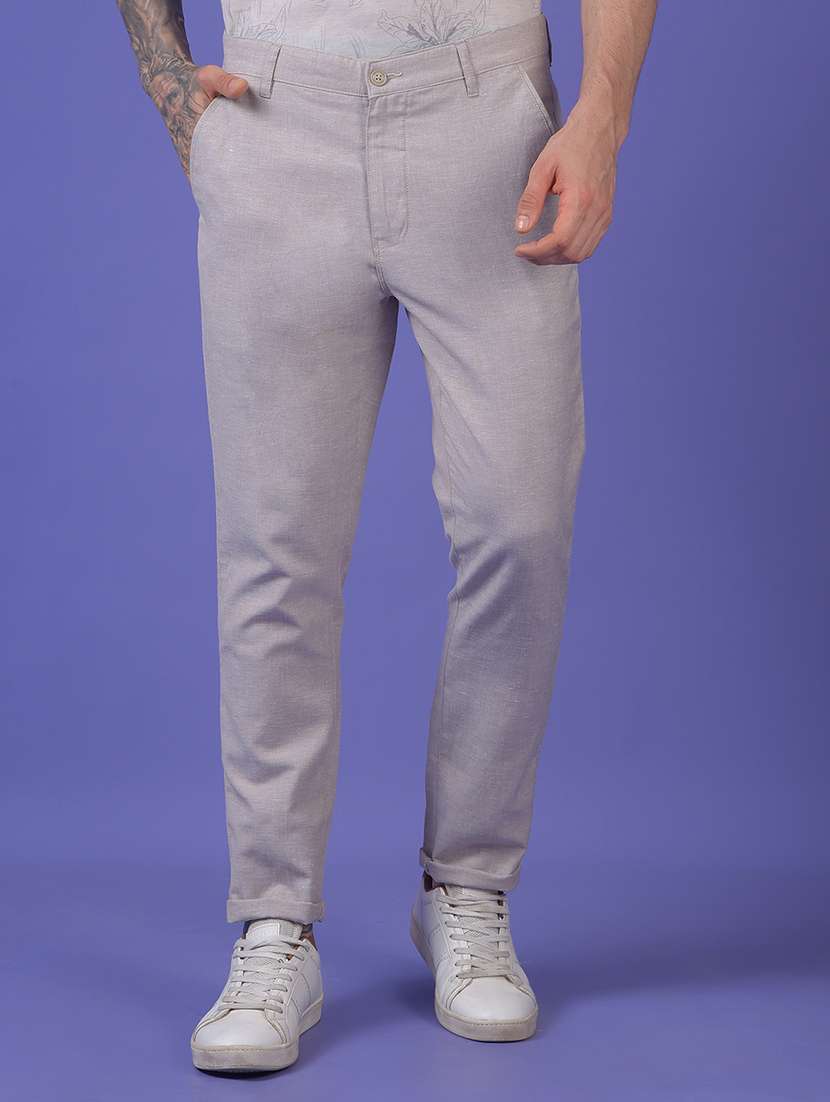men solid mid rise slim fit chinos  - 21985003 -  Zoom Image - 0