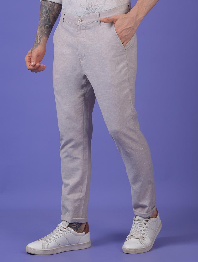 men solid mid rise slim fit chinos - 21985003 - Standard Image - 1