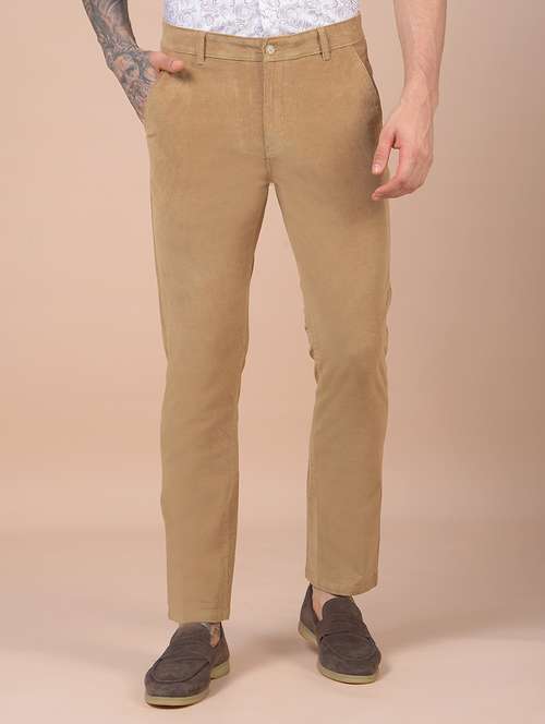 men solid mid rise straight fit corduroy trouser  - 21985004 -  Standard Image - 0