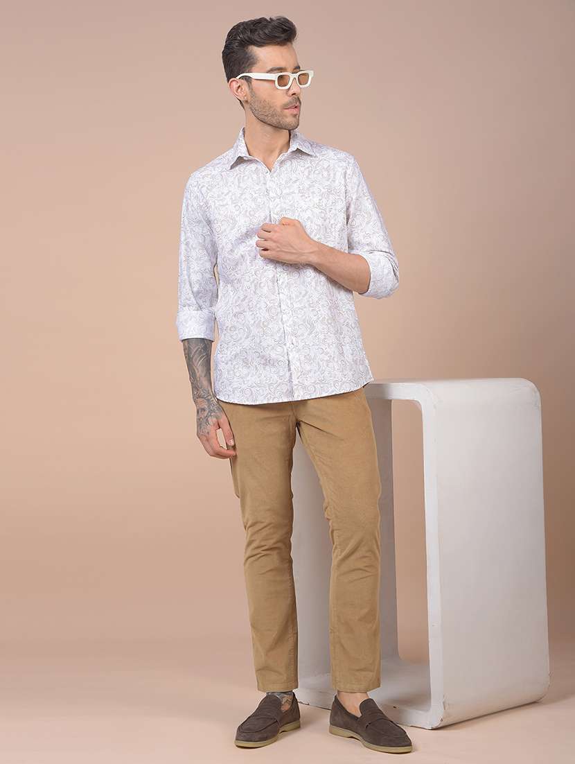 men solid mid rise straight fit corduroy trouser - 21985004 - Standard Image - 6